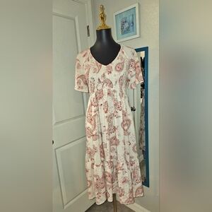 Like New! Torrid Midi Challis Flutter Sleeve Dress With Paisley Accents - Size 2